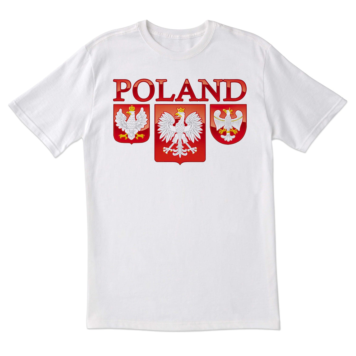 Three Polish Eagle Shields Short Sleeve Tshirt