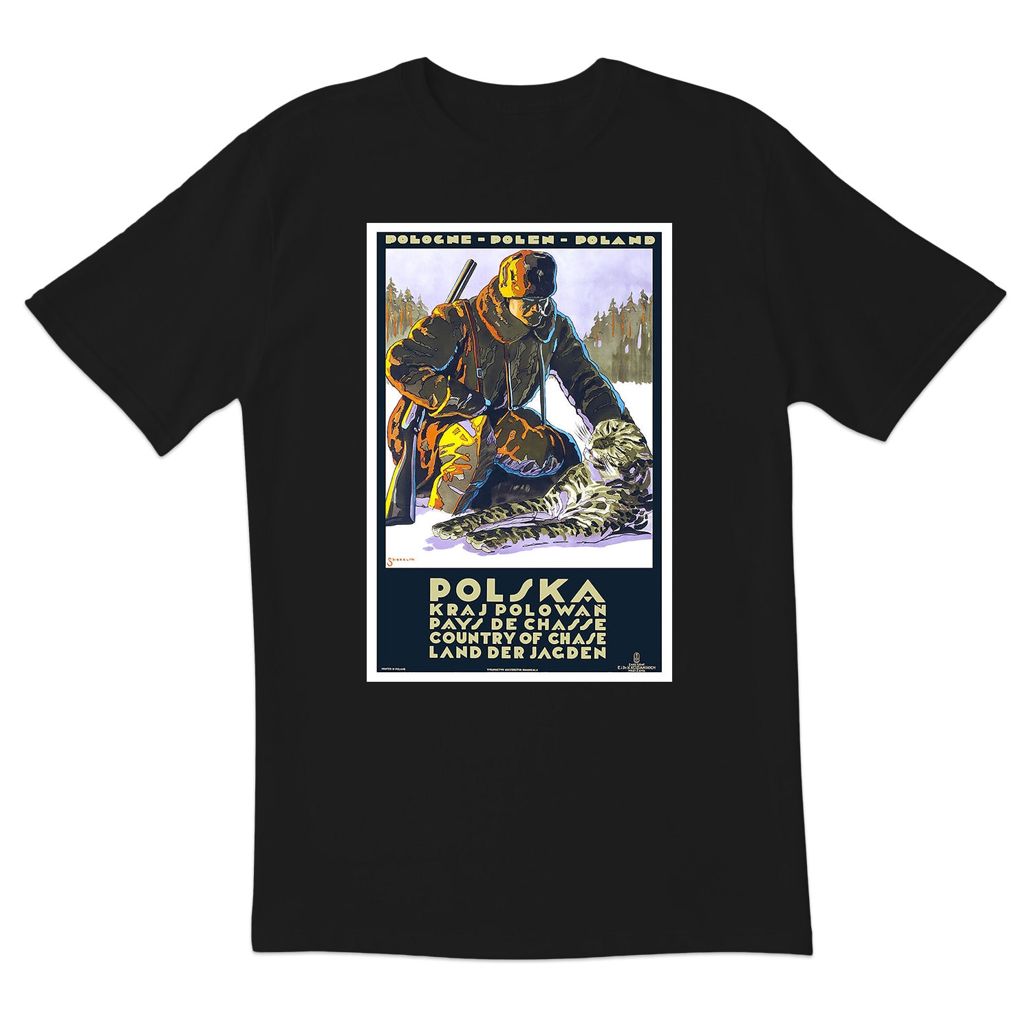 Vintage Poster Polska Land of The Chase Short Sleeve Tshirt