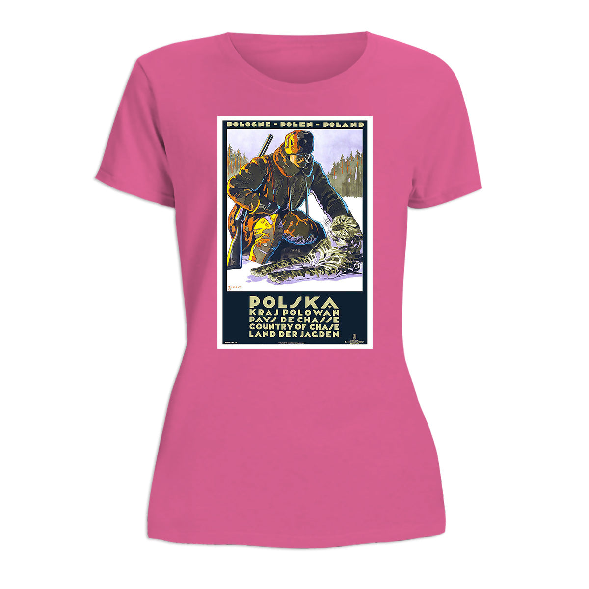Vintage Poster Polska Land of The Chase Women's Short Sleeve Tshirt