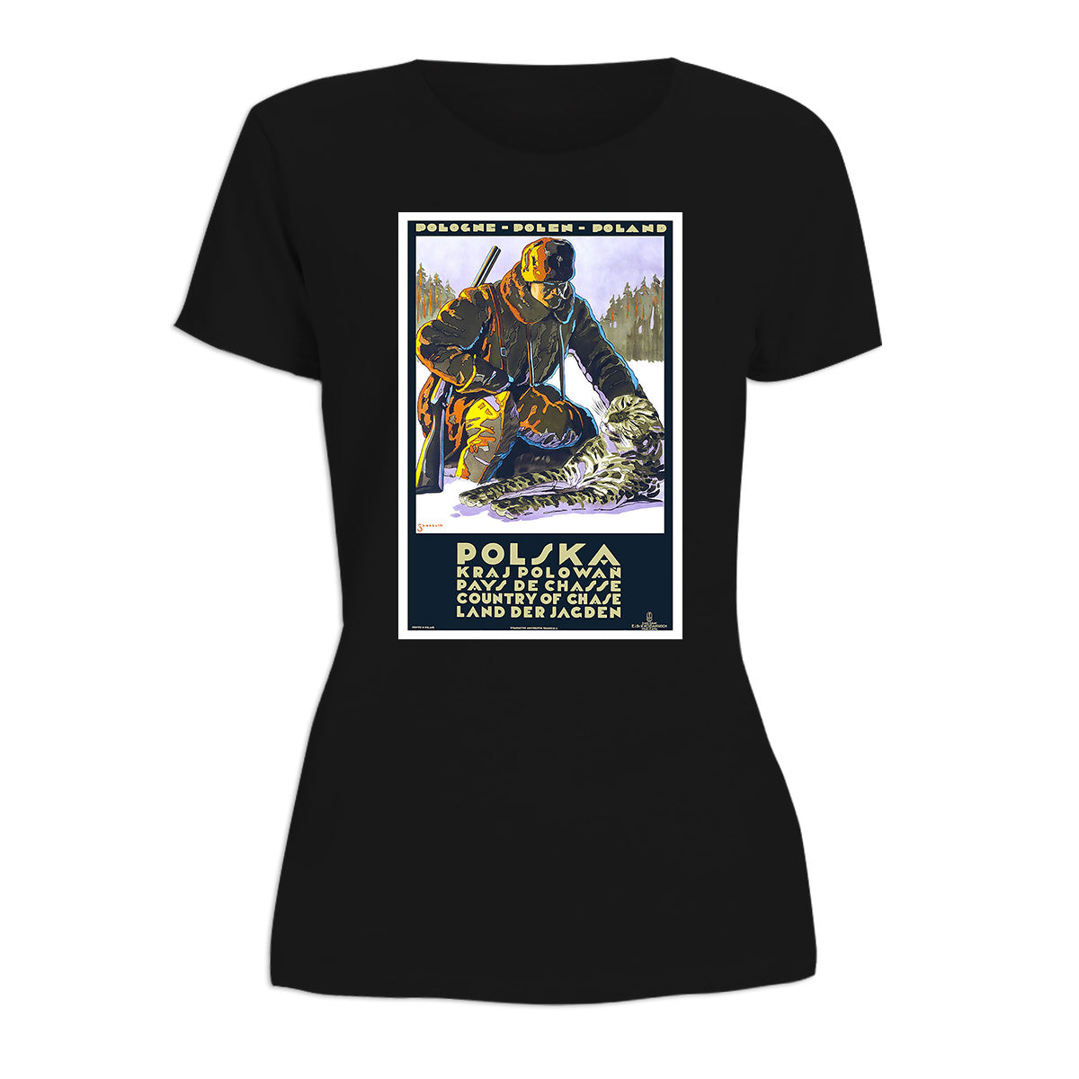 Vintage Poster Polska Land of The Chase Women's Short Sleeve Tshirt