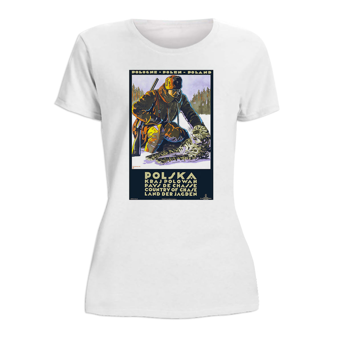 Vintage Poster Polska Land of The Chase Women's Short Sleeve Tshirt
