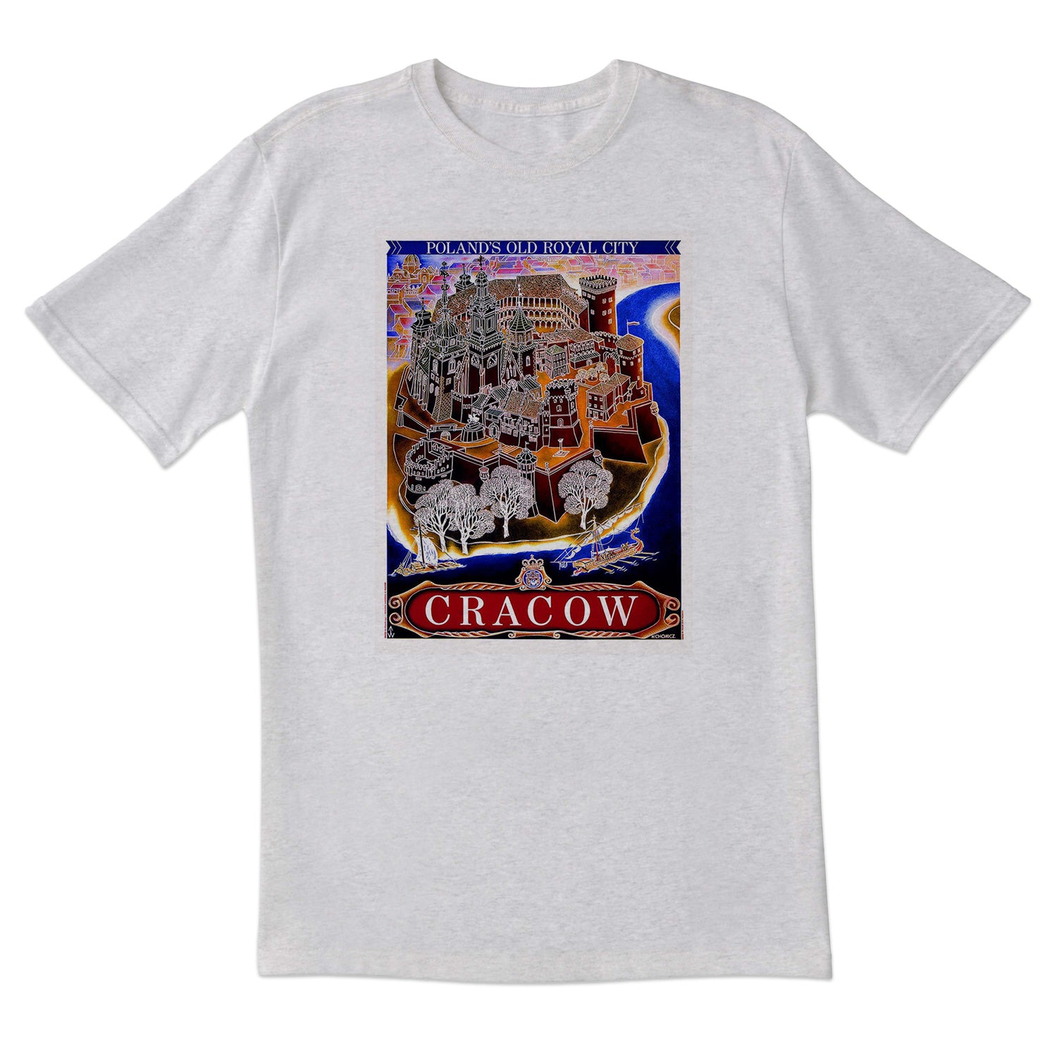 Vintage Poster Cracow PLs Old Royal City Short Sleeve Tshirt