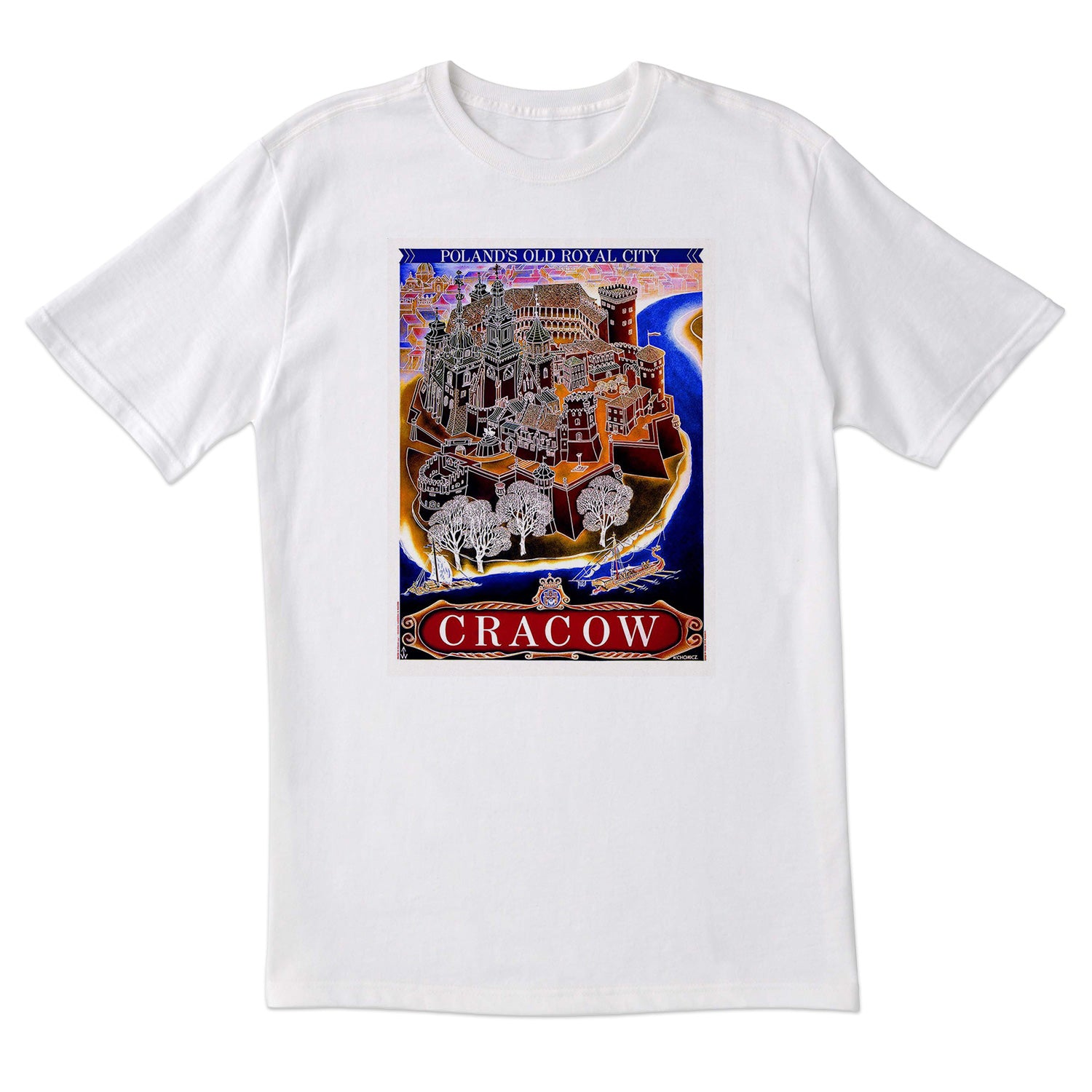 Vintage Poster Cracow PLs Old Royal City Short Sleeve Tshirt