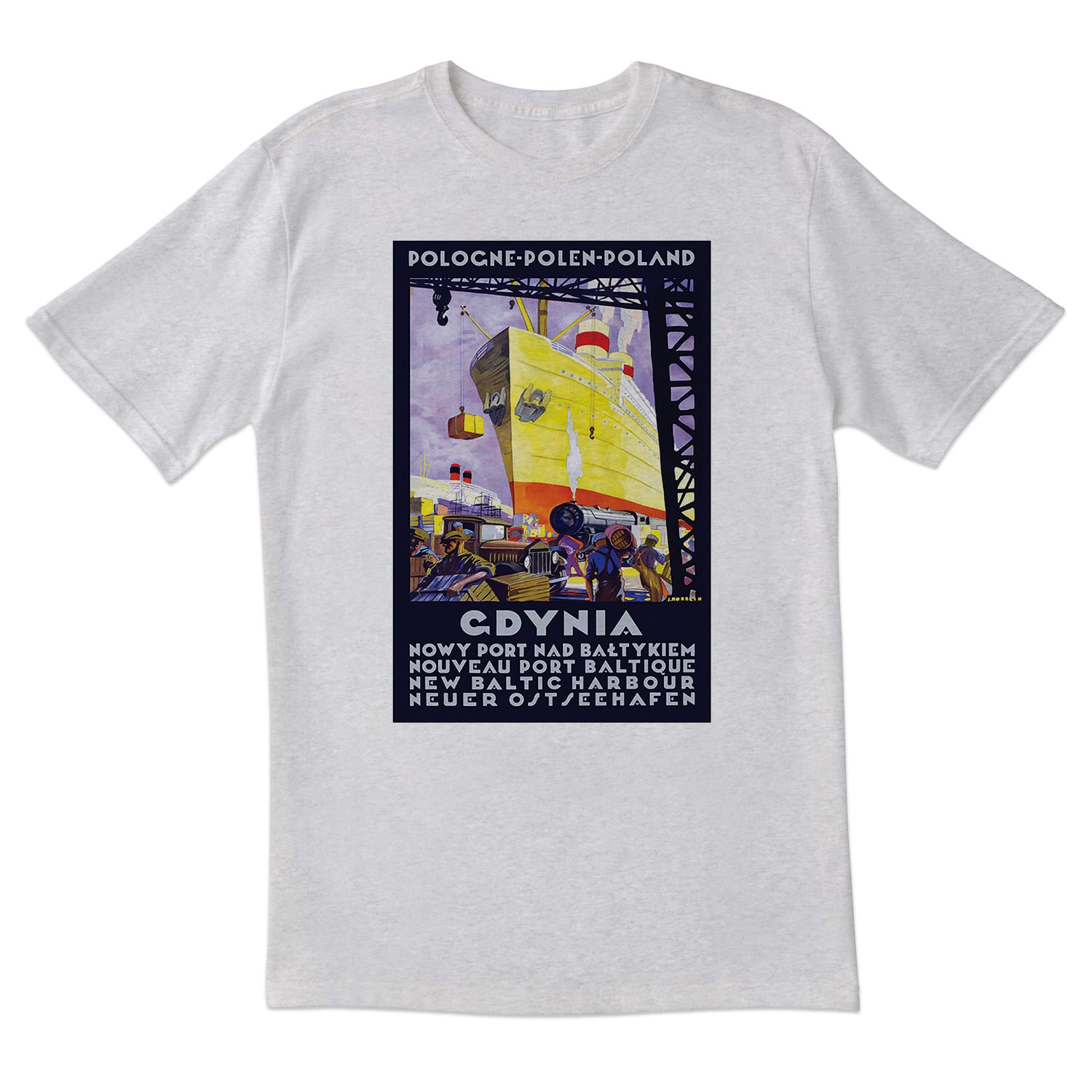 Vintage Poster Gdynia New Baltic Harbour Short Sleeve Tshirt