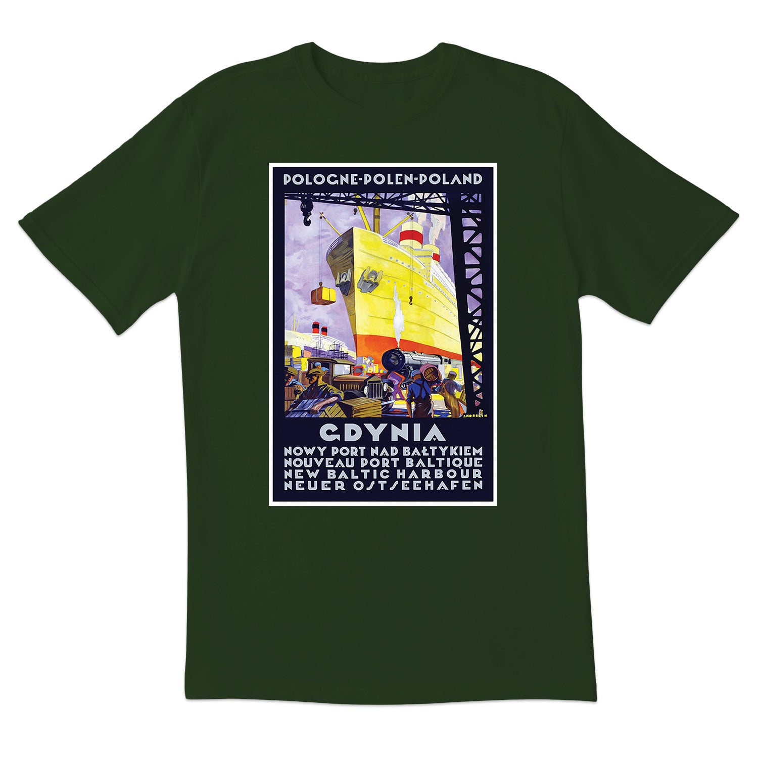 Vintage Poster Gdynia New Baltic Harbour Short Sleeve Tshirt