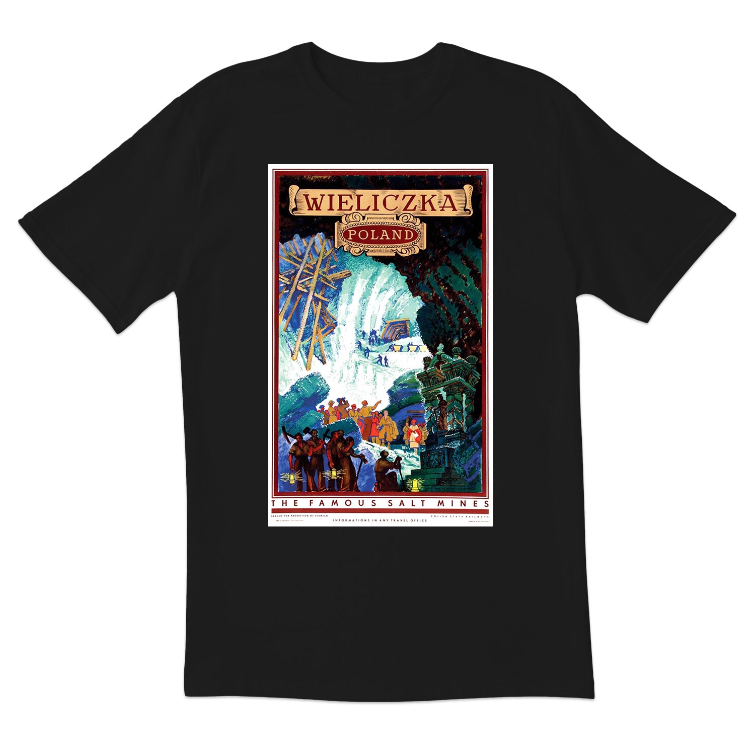 Vintage Poster Wieliczka Famous Salt Mine Short Sleeve Tshirt
