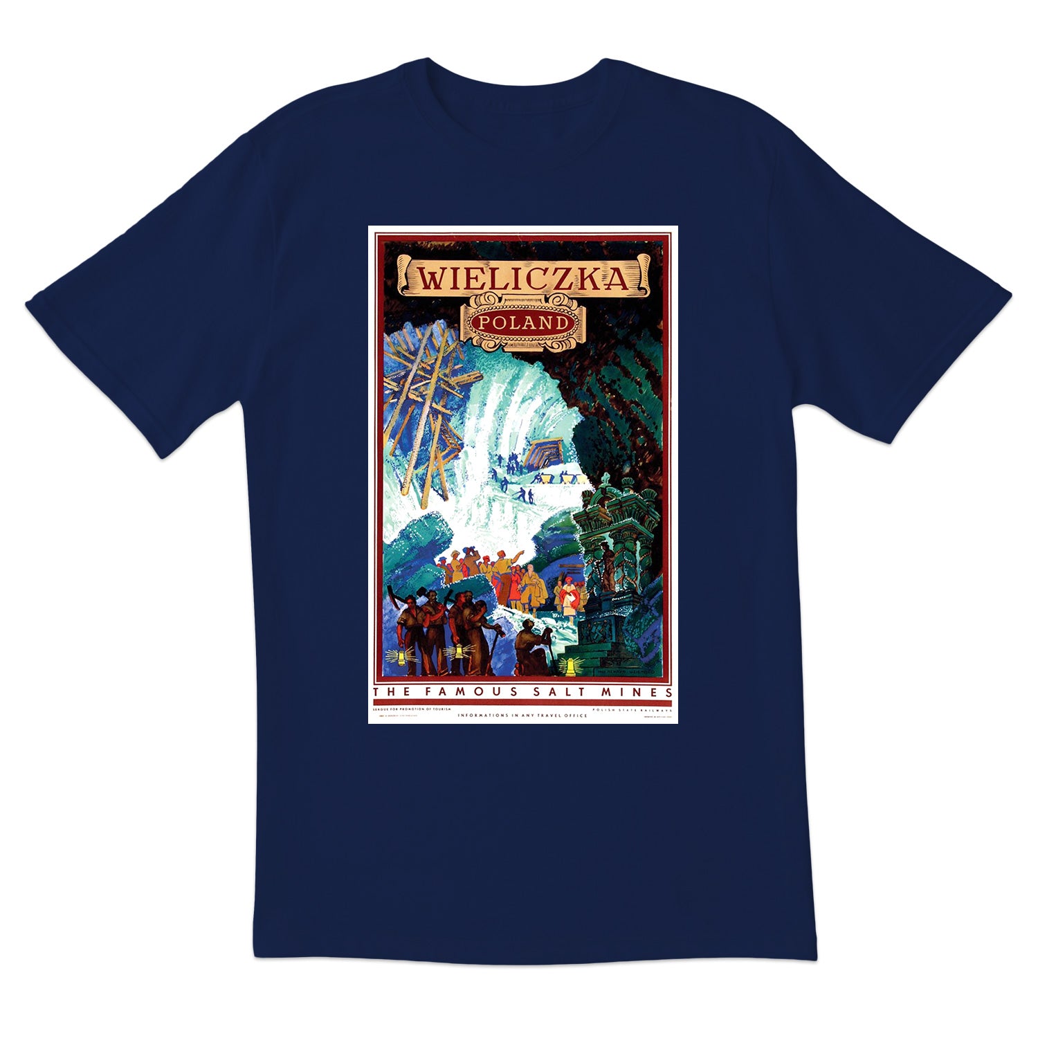 Vintage Poster Wieliczka Famous Salt Mine Short Sleeve Tshirt