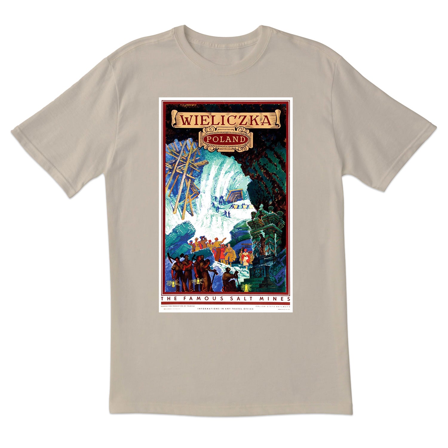 Vintage Poster Wieliczka Famous Salt Mine Short Sleeve Tshirt