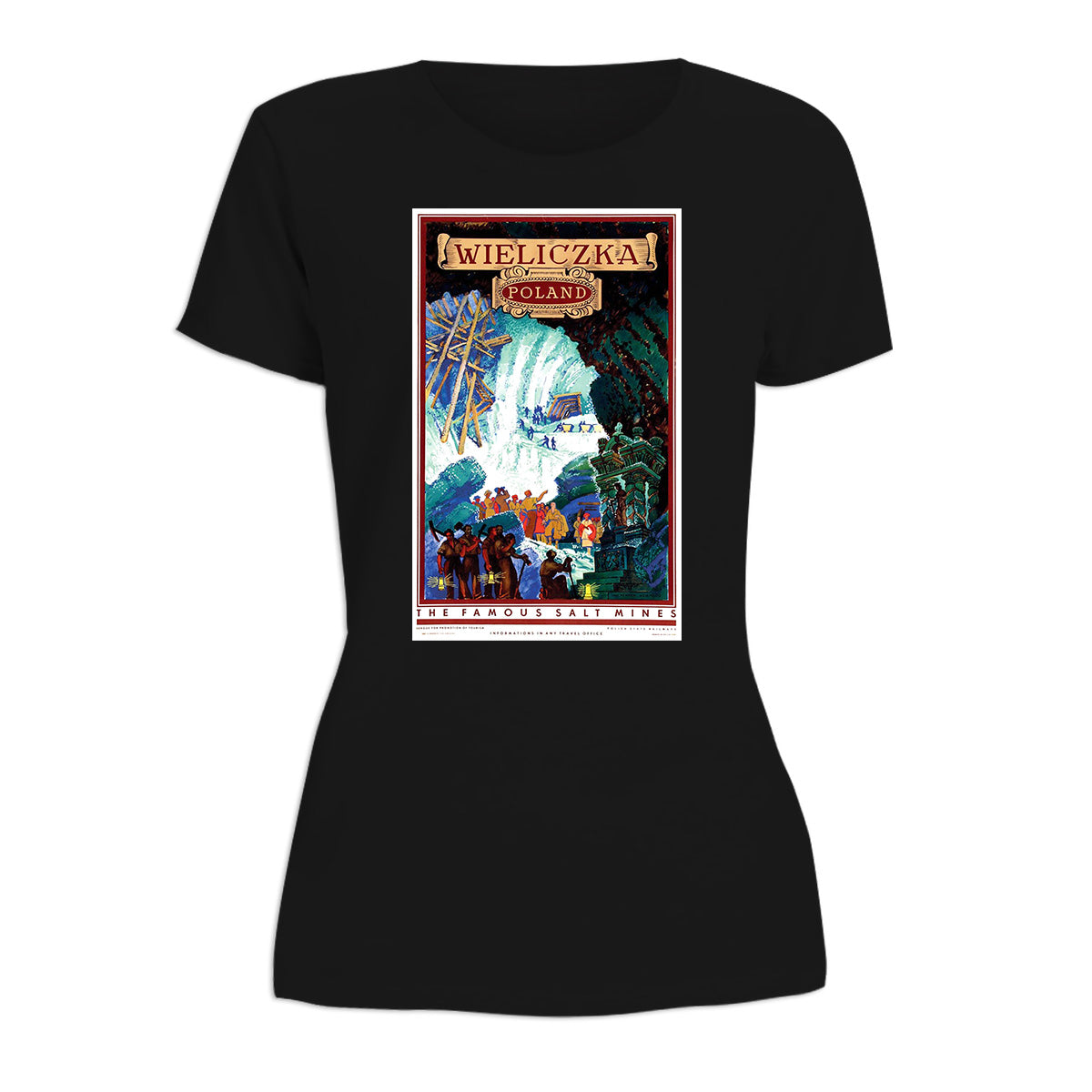 Vintage Poster Wieliczka Famous Salt Mine Women's Short Sleeve Tshirt