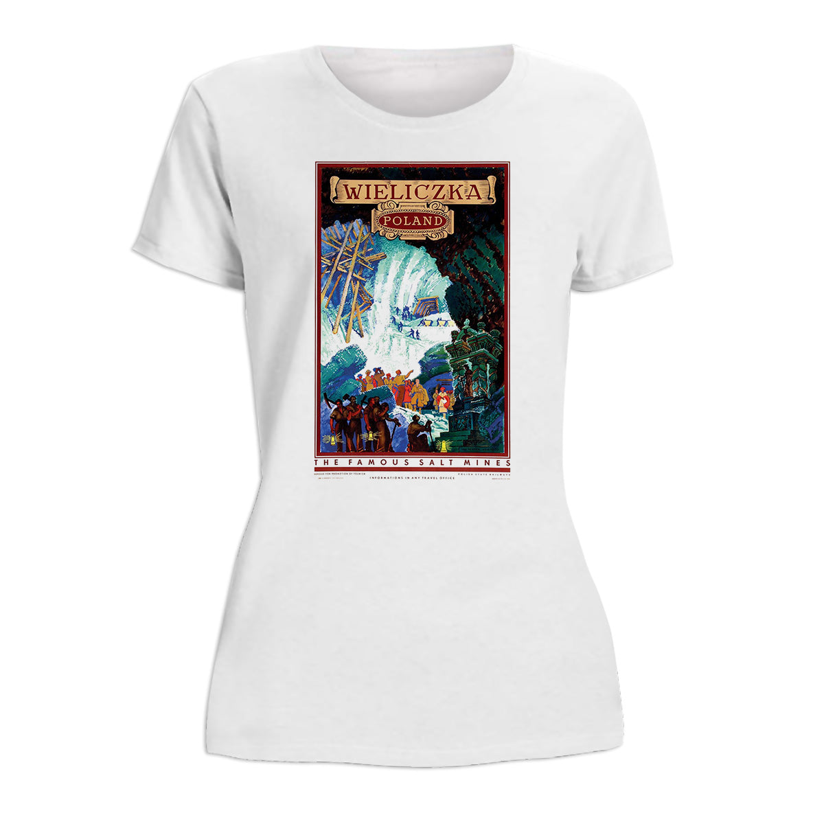 Vintage Poster Wieliczka Famous Salt Mine Women's Short Sleeve Tshirt