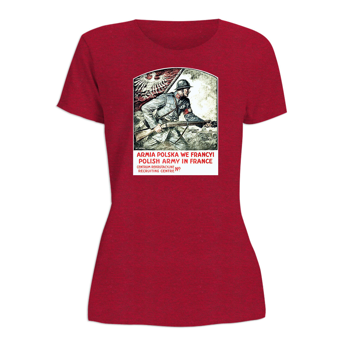 Vintage Poster Polish Army in France Women's Short Sleeve Tshirt