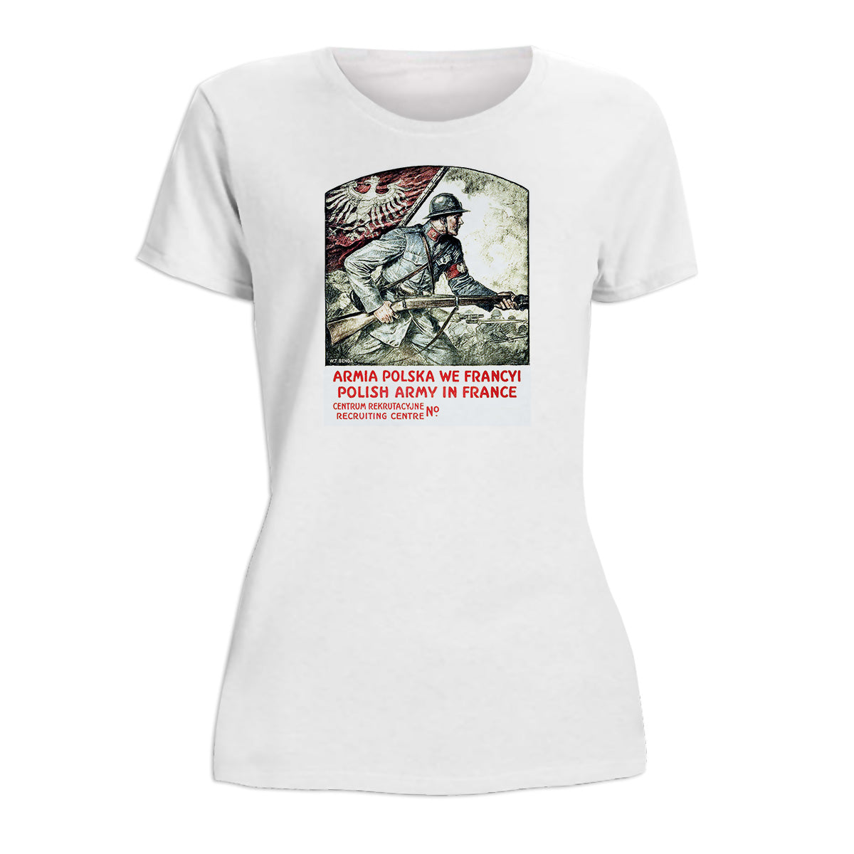 Vintage Poster Polish Army in France Women's Short Sleeve Tshirt