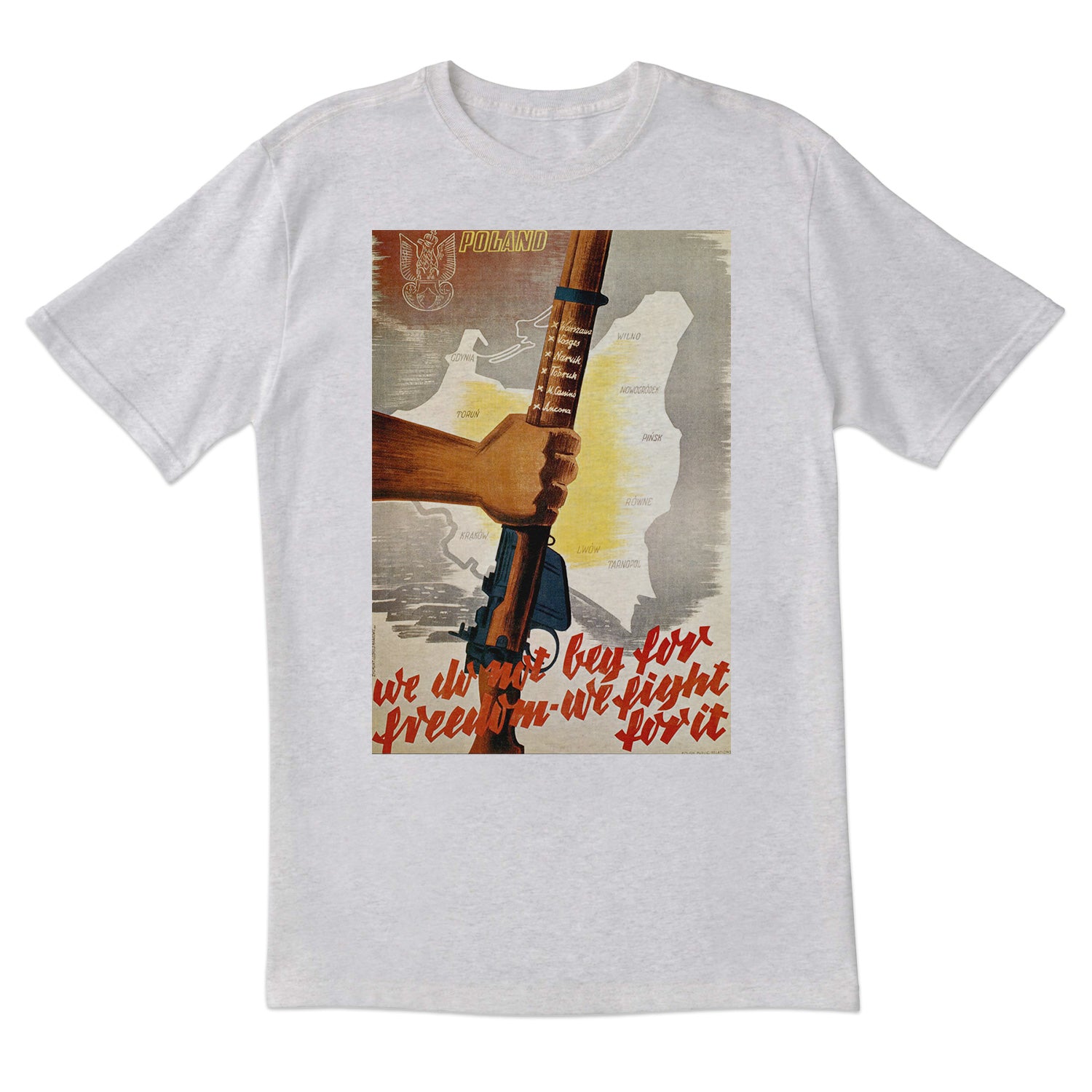 Vintage Poster Poland We Fight For Freedom Short Sleeve Tshirt