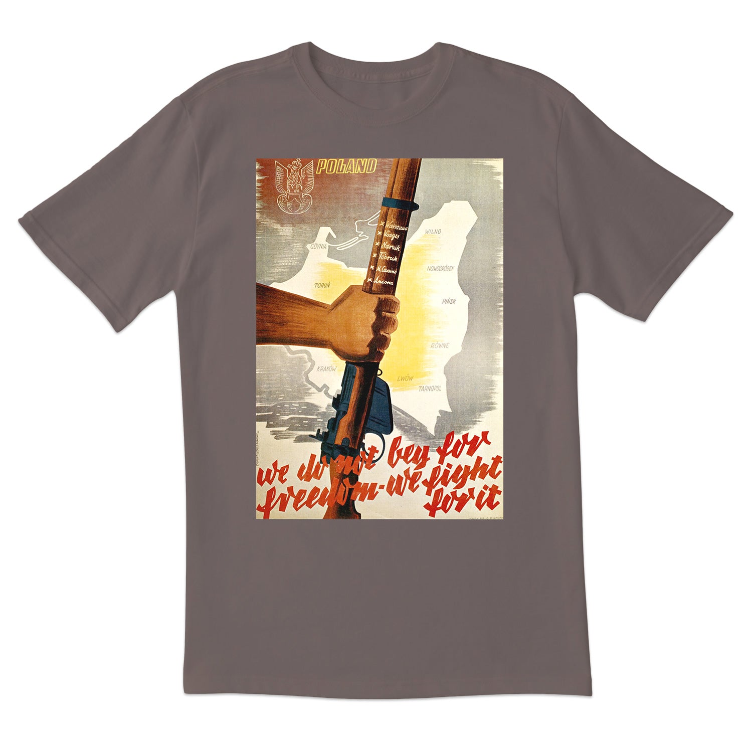 Vintage Poster Poland We Fight For Freedom Short Sleeve Tshirt