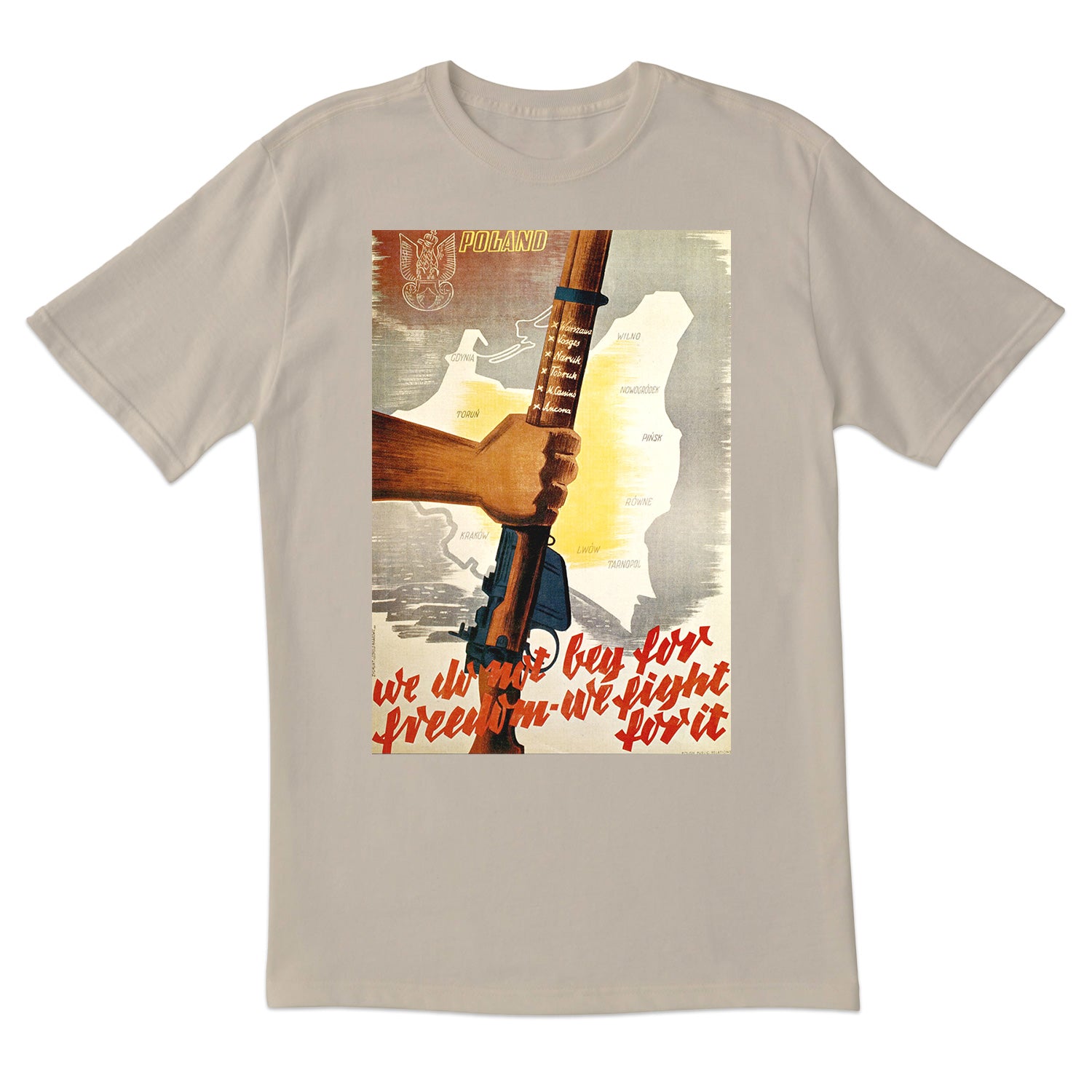 Vintage Poster Poland We Fight For Freedom Short Sleeve Tshirt