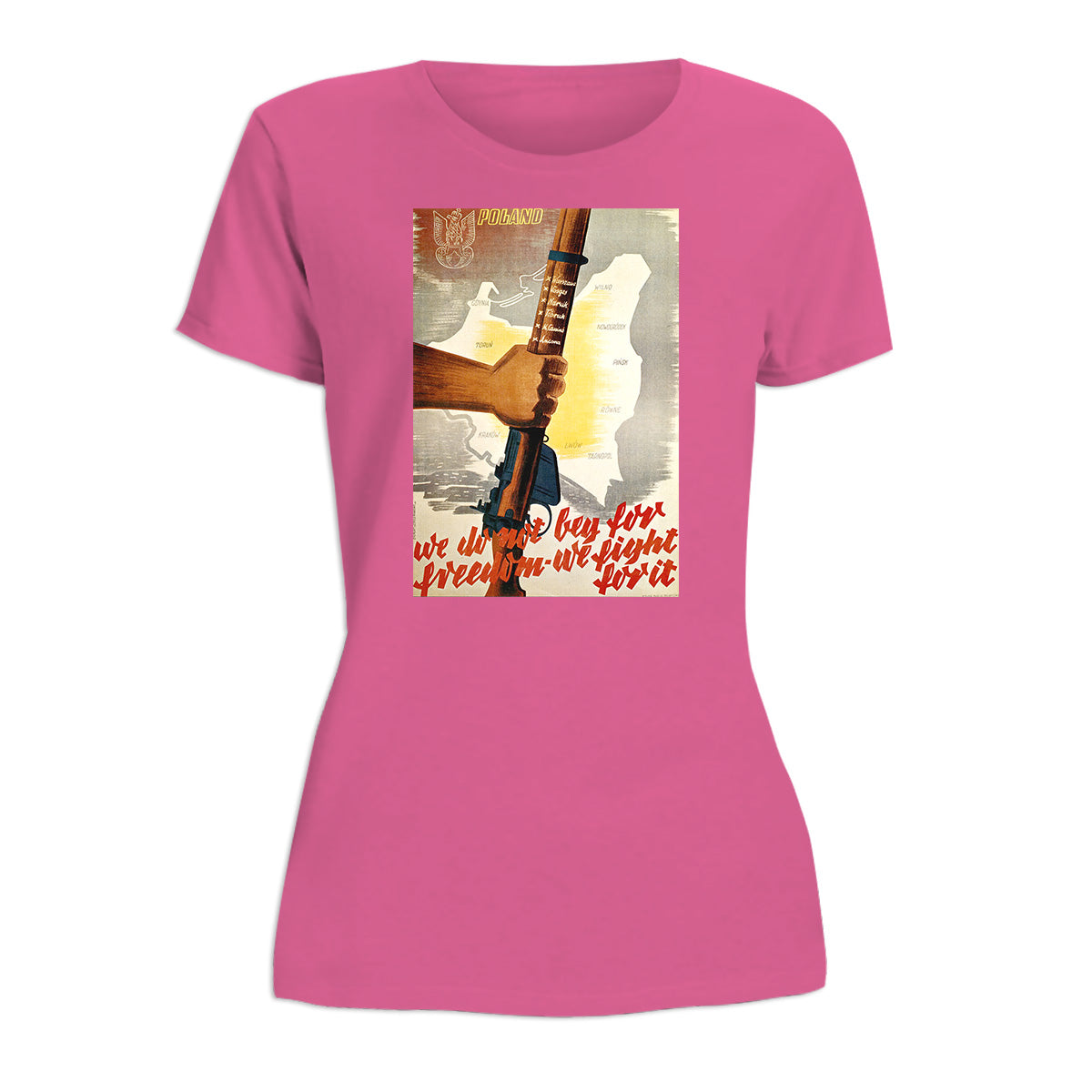 Vintage Poster Poland We Fight For Freedom Women's Short Sleeve Tshirt