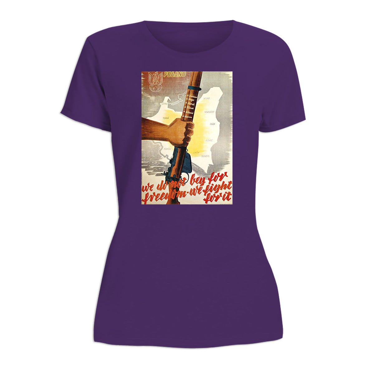 Vintage Poster Poland We Fight For Freedom Women's Short Sleeve Tshirt