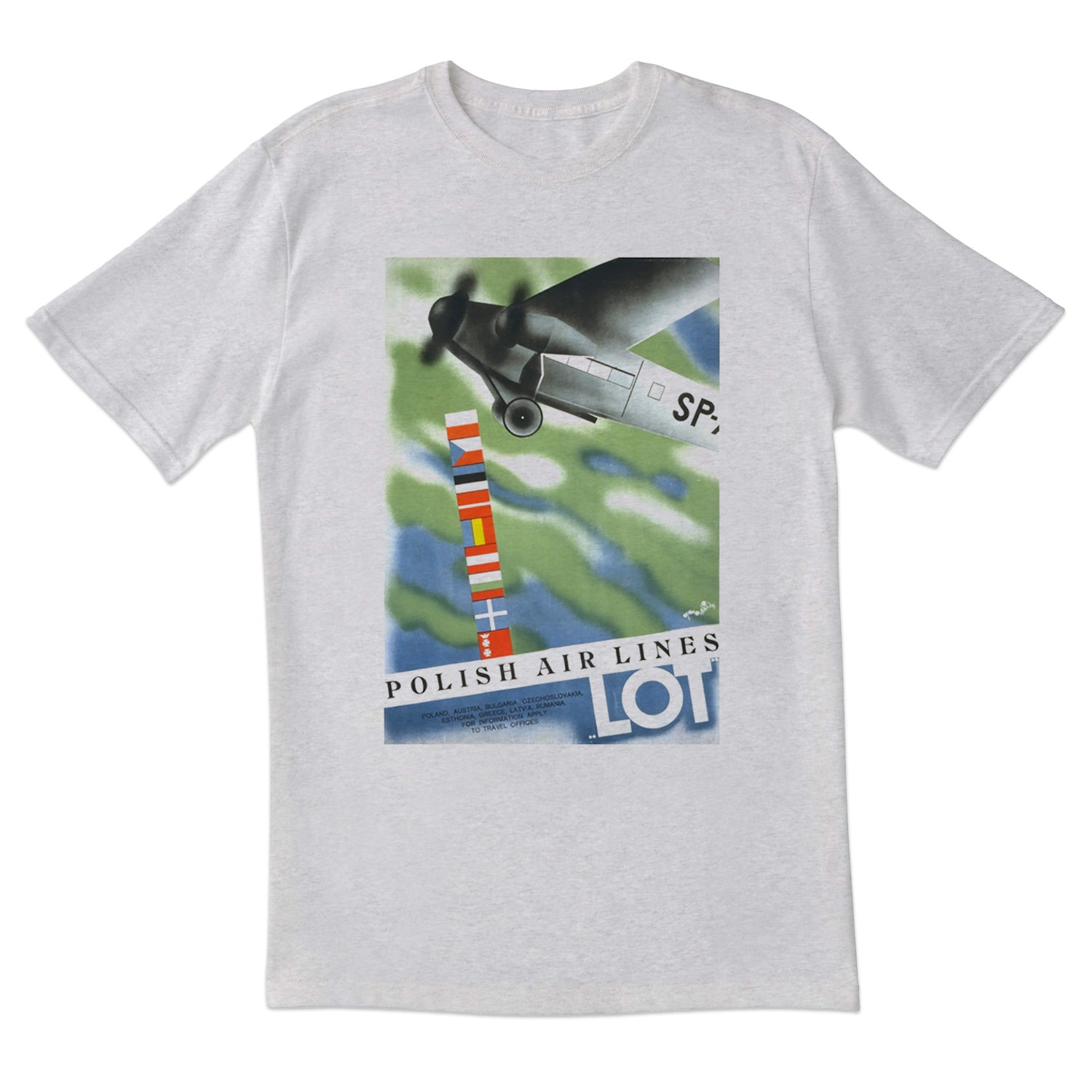 Vintage Poster 1931 LOT Polish Airlines Short Sleeve Tshirt