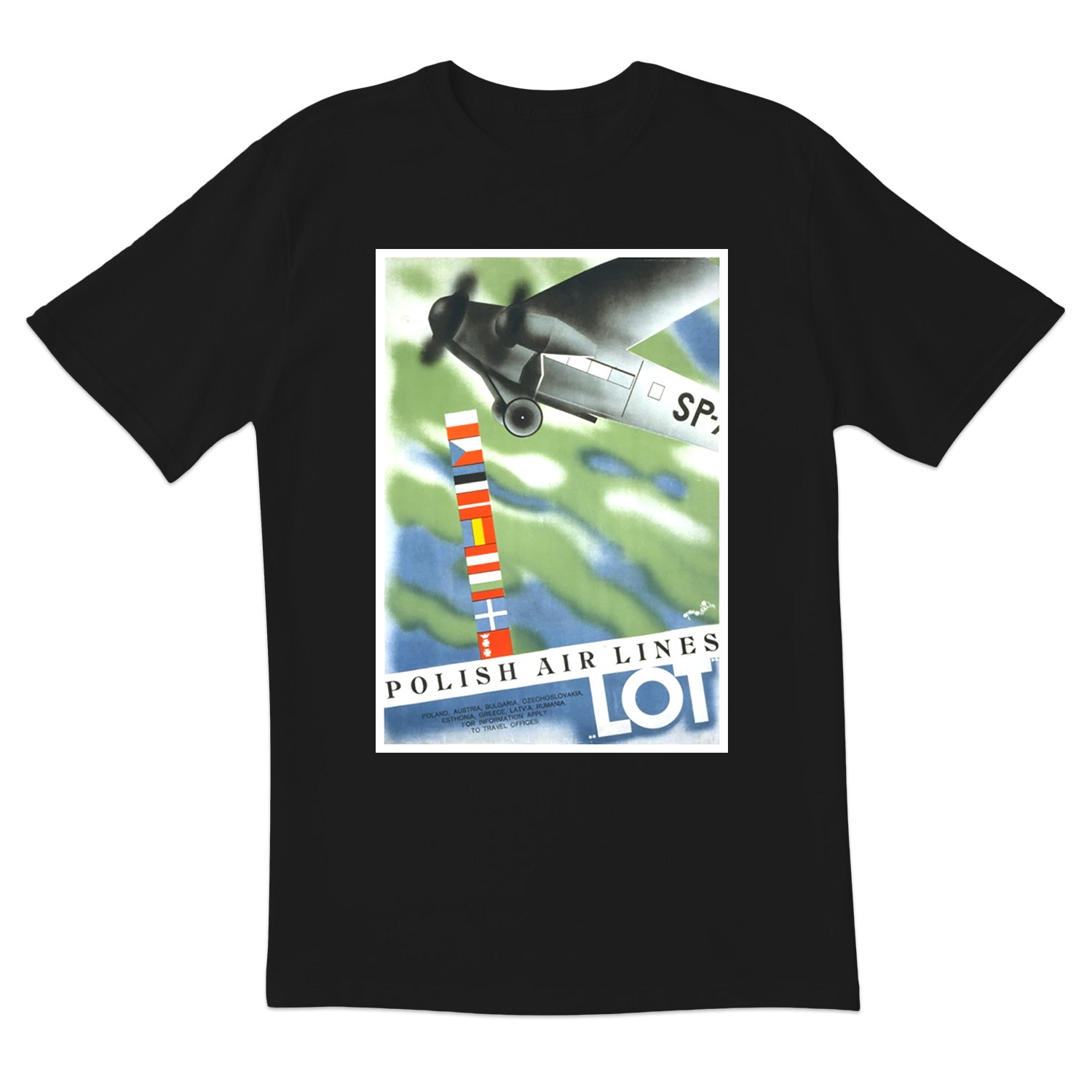 Vintage Poster 1931 LOT Polish Airlines Short Sleeve Tshirt
