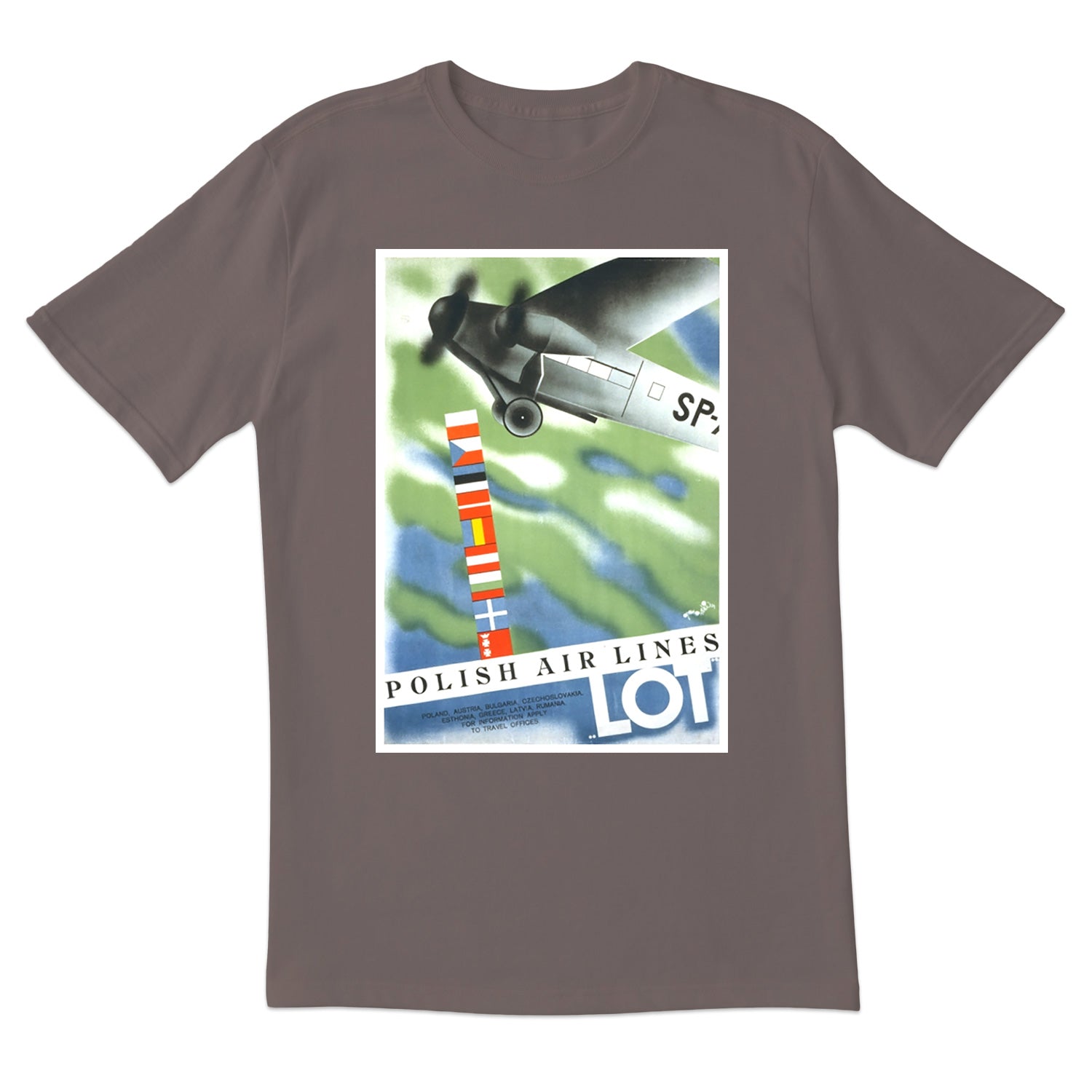 Vintage Poster 1931 LOT Polish Airlines Short Sleeve Tshirt