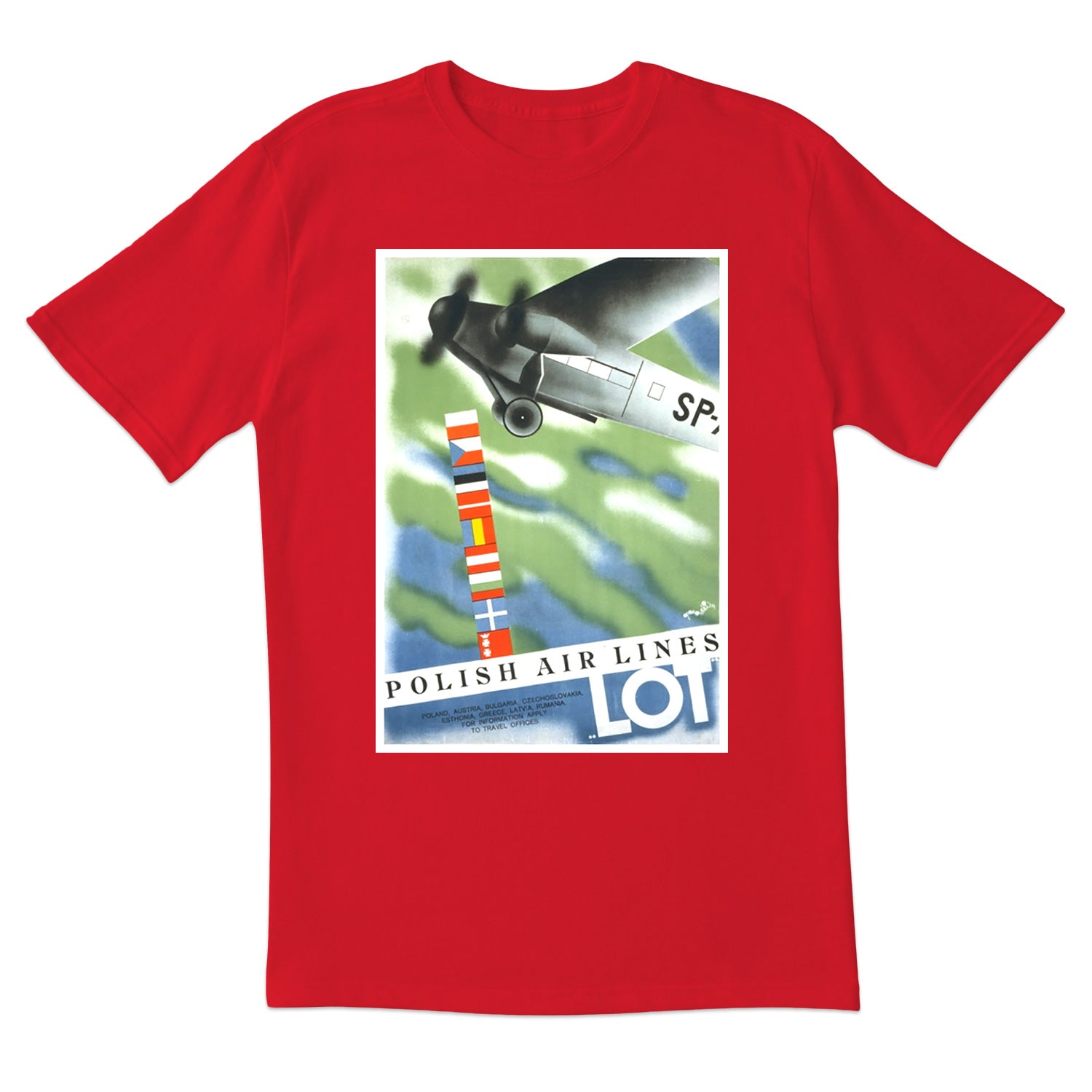 Vintage Poster 1931 LOT Polish Airlines Short Sleeve Tshirt