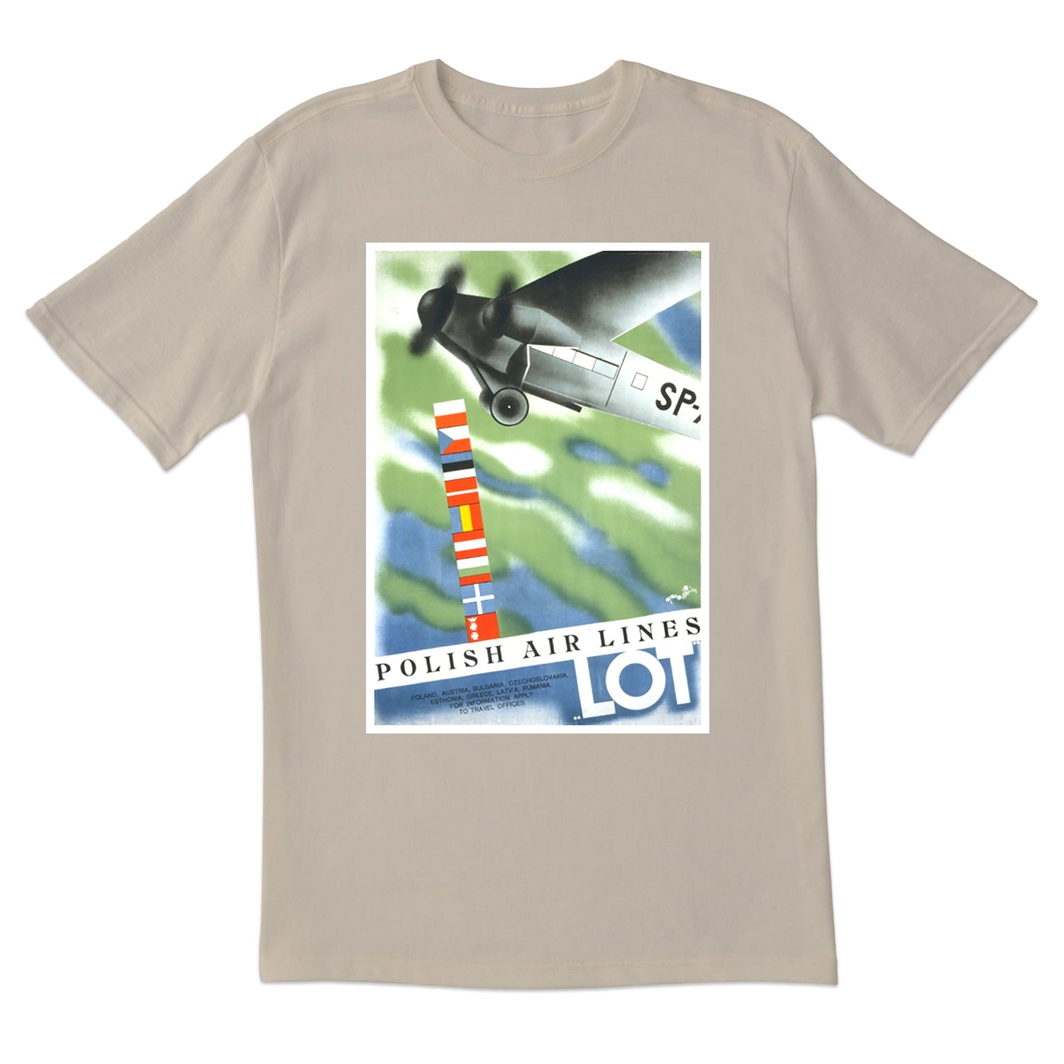 Vintage Poster 1931 LOT Polish Airlines Short Sleeve Tshirt