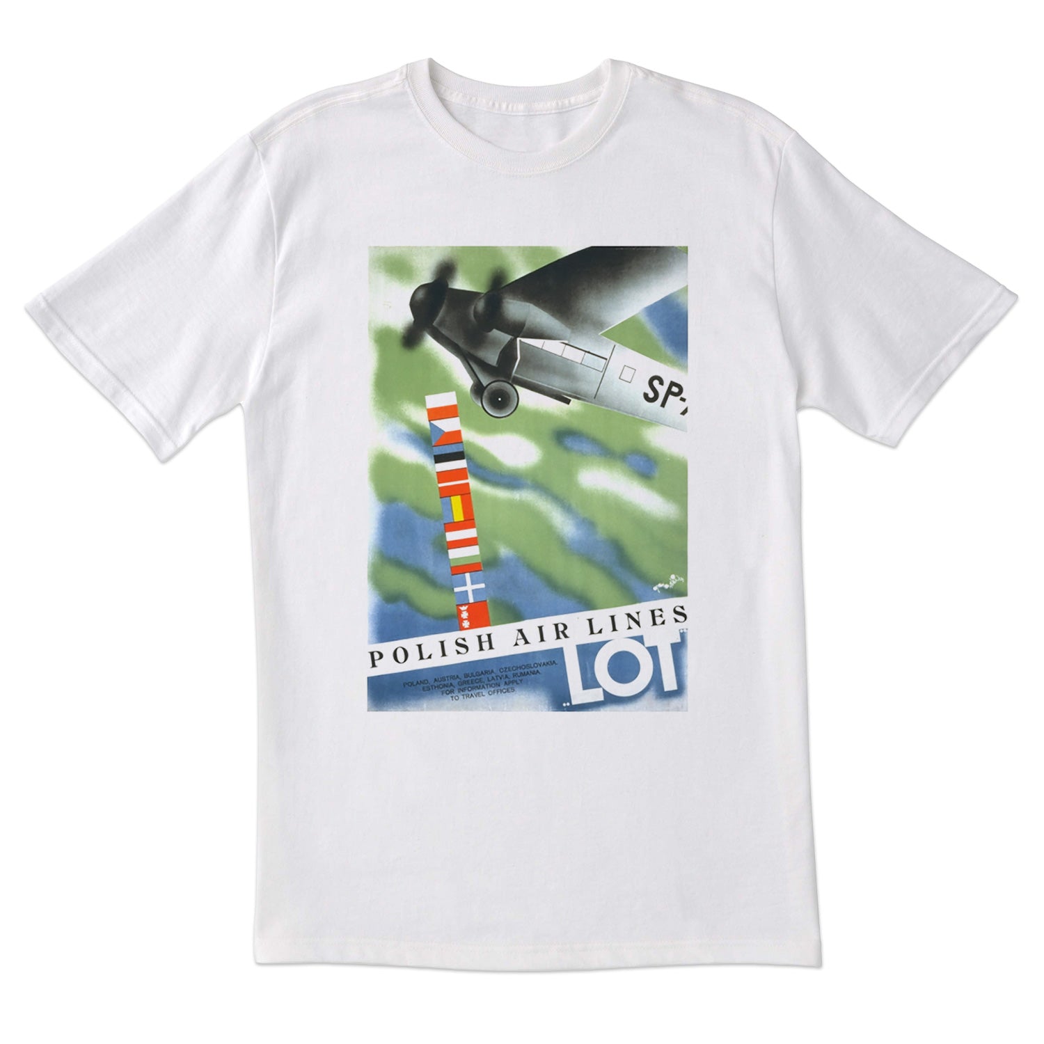 Vintage Poster 1931 LOT Polish Airlines Short Sleeve Tshirt