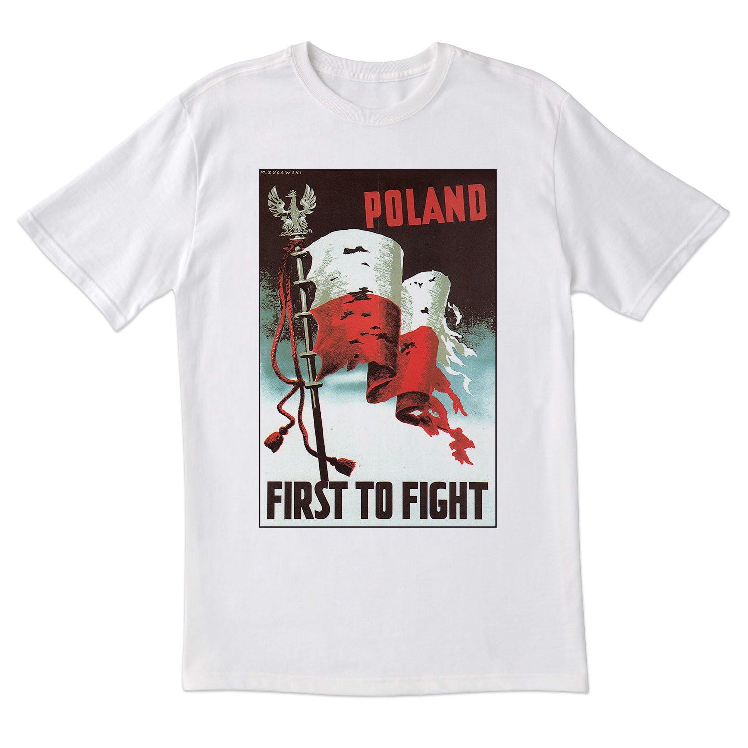 Vintage Poster 1939 Poland First To Fight Short Sleeve Tshirt