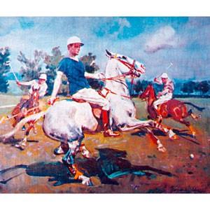 Silkscreen - W.Kossak: Polo Game, 10" x 8.6"
