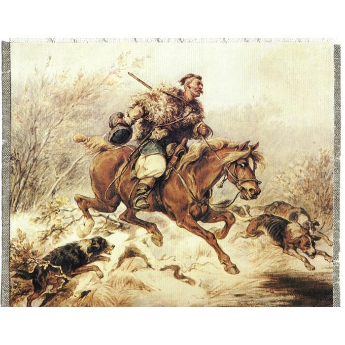 Silkscreen - J.Kossak: Hunter with Dogs, 10.2" x 8.125"