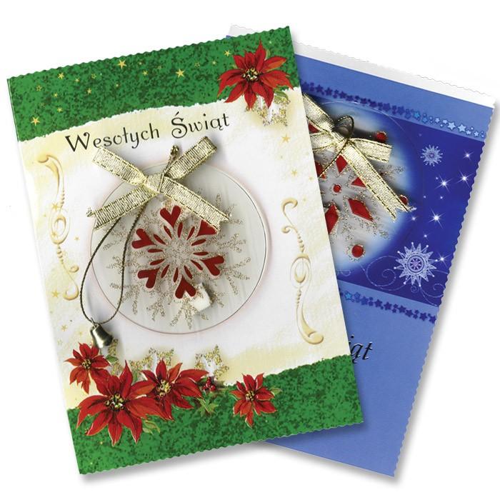 Christmas Cards - Ribbons & Bells - Set of 4