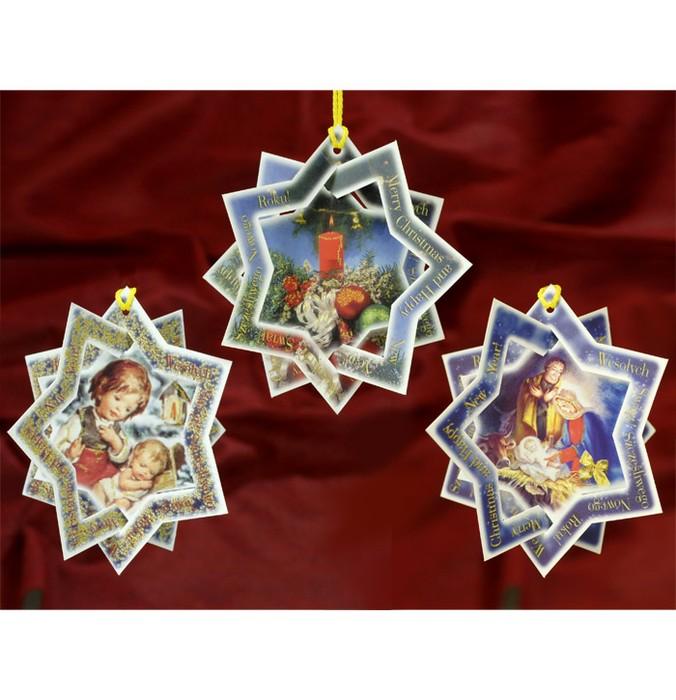 Christmas 3D Card Ornaments - Stars (B) - Set of 3