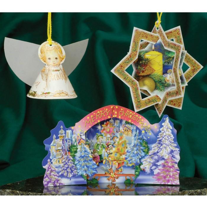 Christmas 3D Card Ornaments - Mix (C) - Set of 3