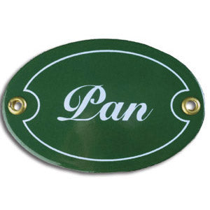 Metal Sign - Pan/Pani (Mr/Mrs) Green, Set of 2