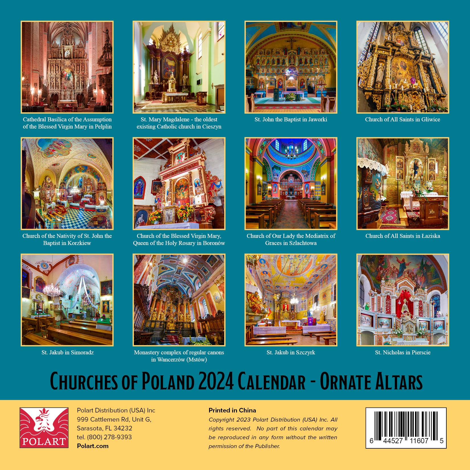 2024 Calendar - Churches of Poland, Ornate Altars