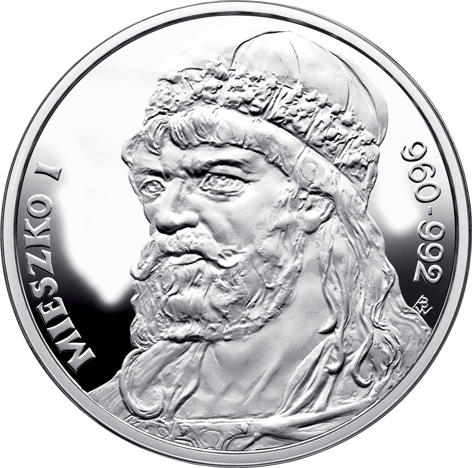 925pf Silver Medal - Piast Dynasty, King Mieszko I