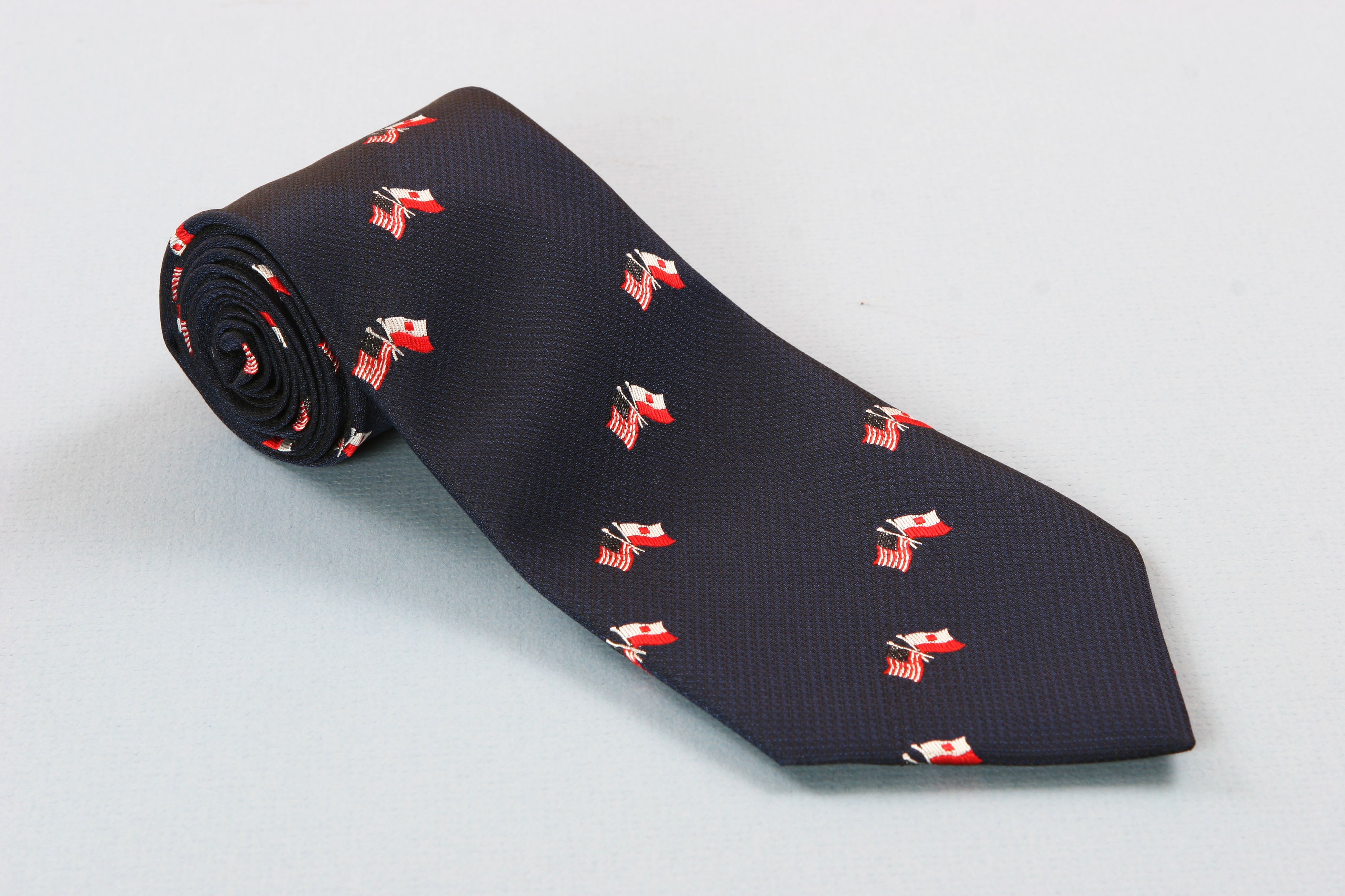 Polish American Flags Necktie - Navy