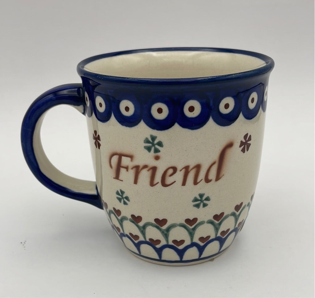 Polish Pottery 12oz Mug - PRZYJACIOLKA, FRIEND (F)
