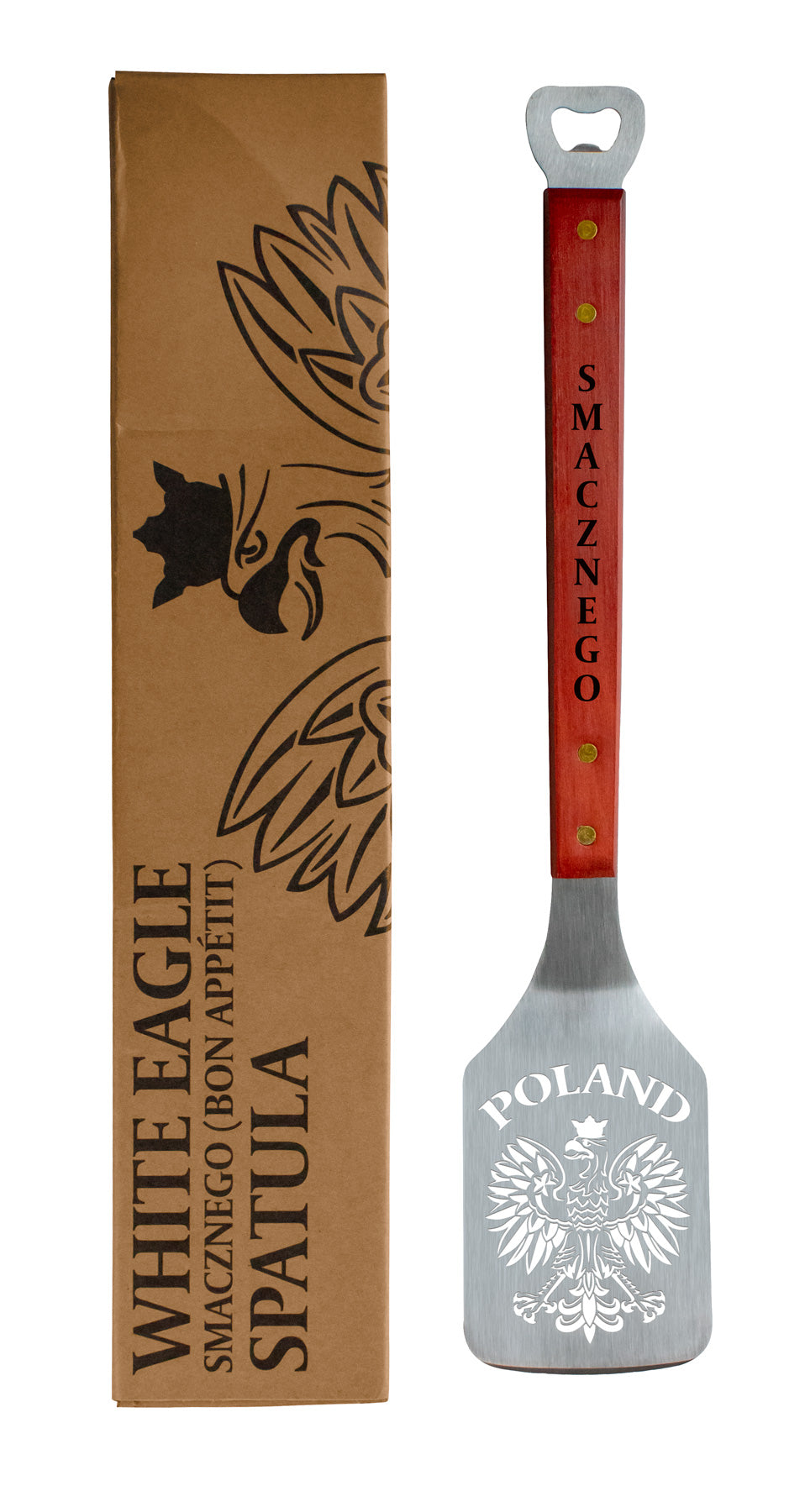 Laser cut Polish Eagle Wooden Spatula 18.5 inches-Stainless Steel