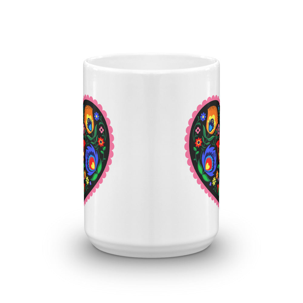 Polish Heart Wycinanki Mug