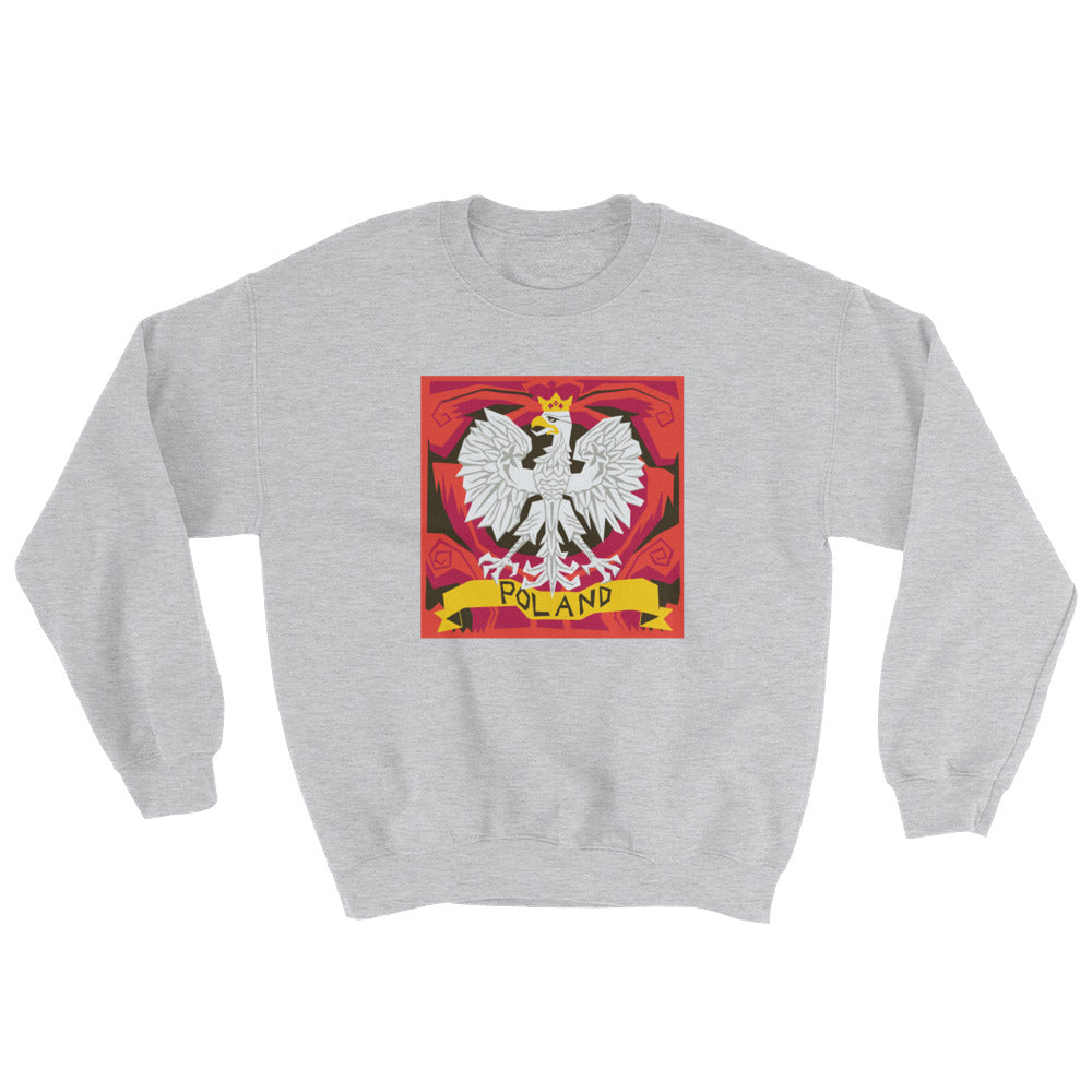 White Eagle Design Crew Neck Sweatshirt