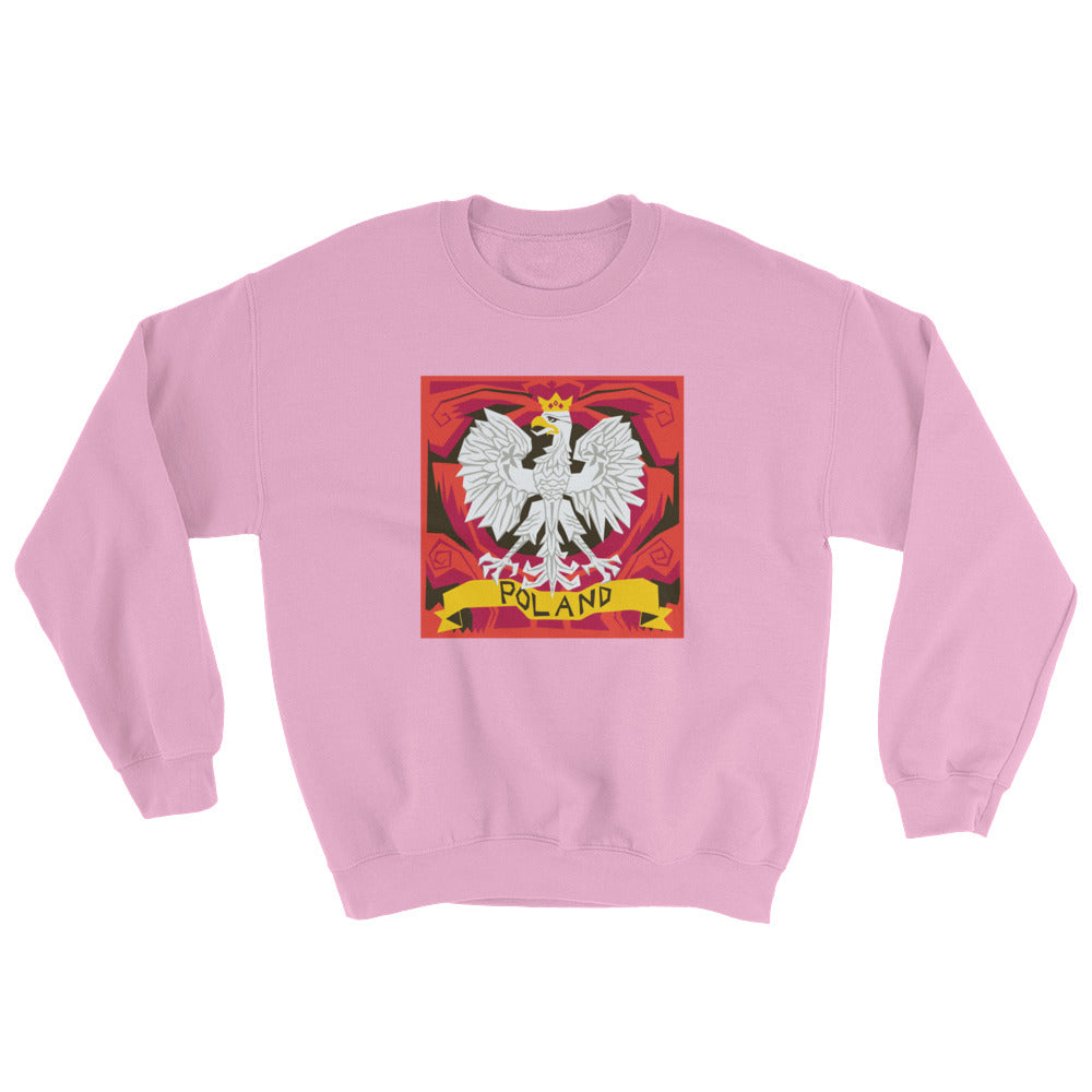 White Eagle Design Crew Neck Sweatshirt