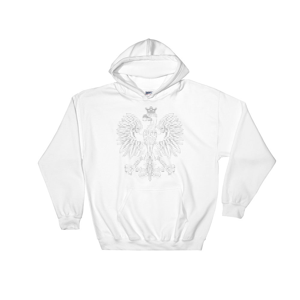 White Eagle in ASCII Code Hooded Sweatshirt