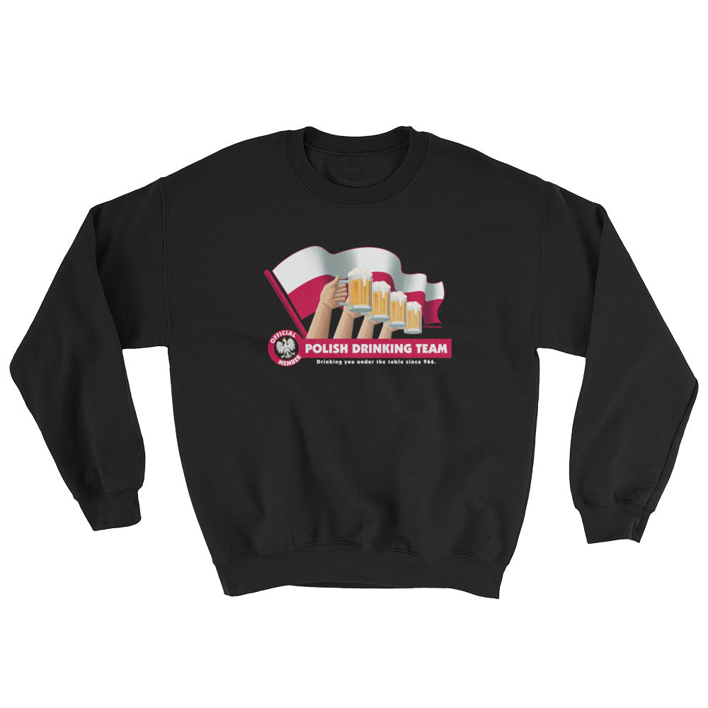 Polish Drinking Team Flag Crew Neck Sweatshirt