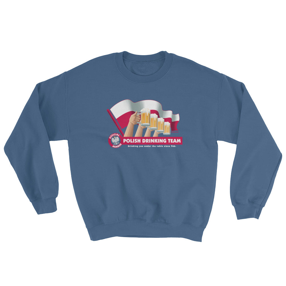 Polish Drinking Team Flag Crew Neck Sweatshirt