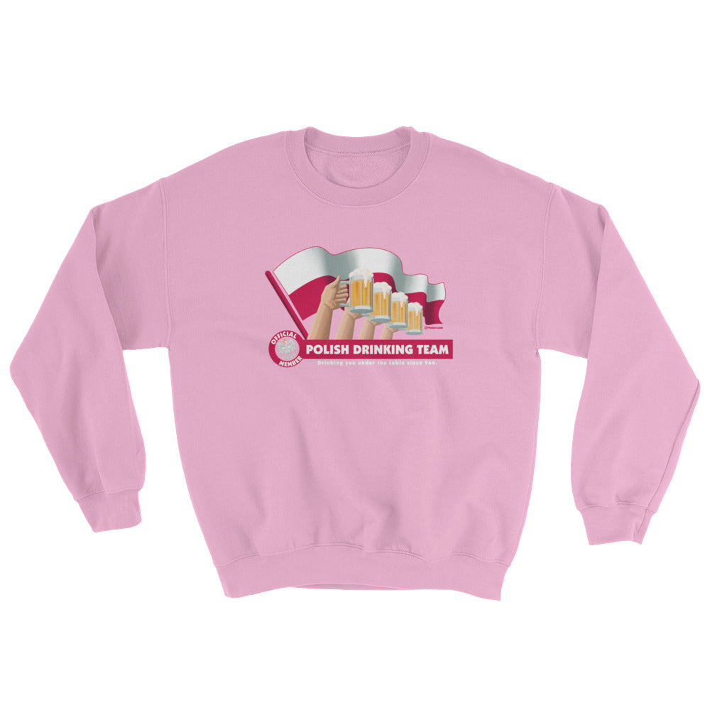Polish Drinking Team Flag Crew Neck Sweatshirt