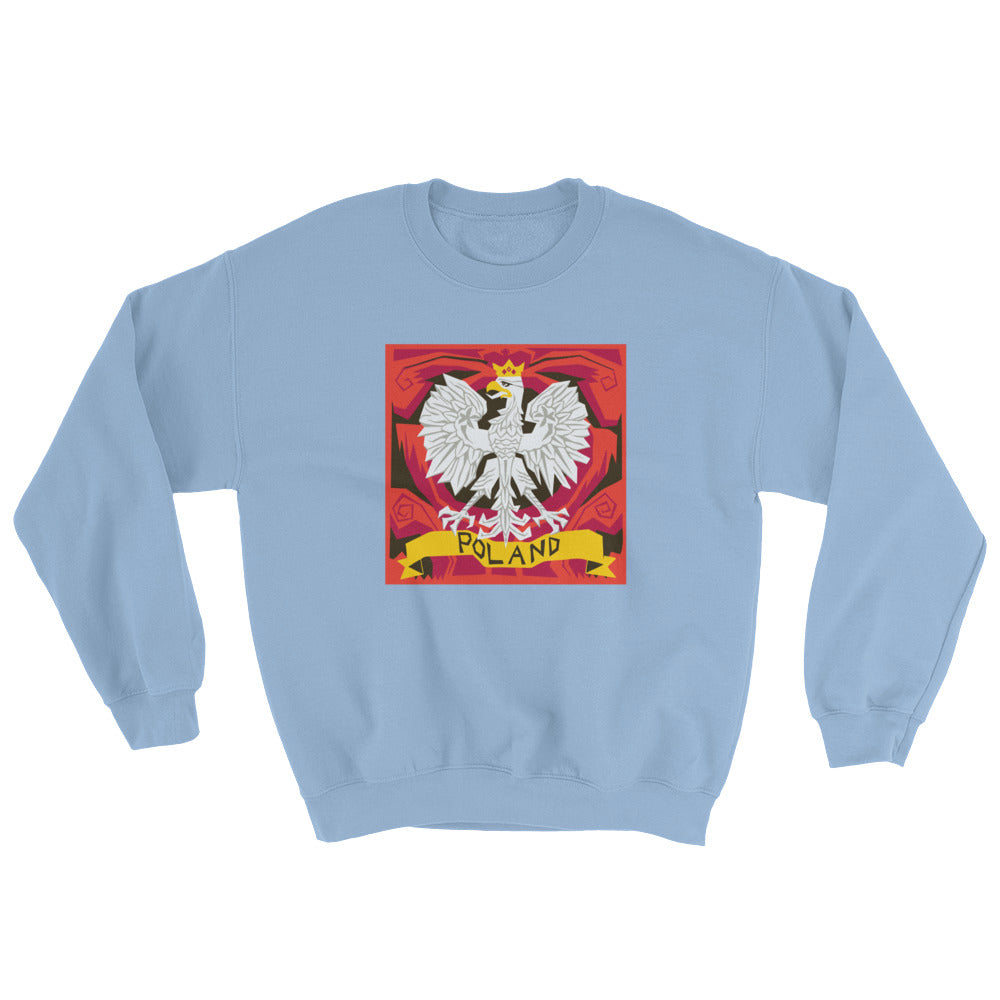 White Eagle Design Crew Neck Sweatshirt