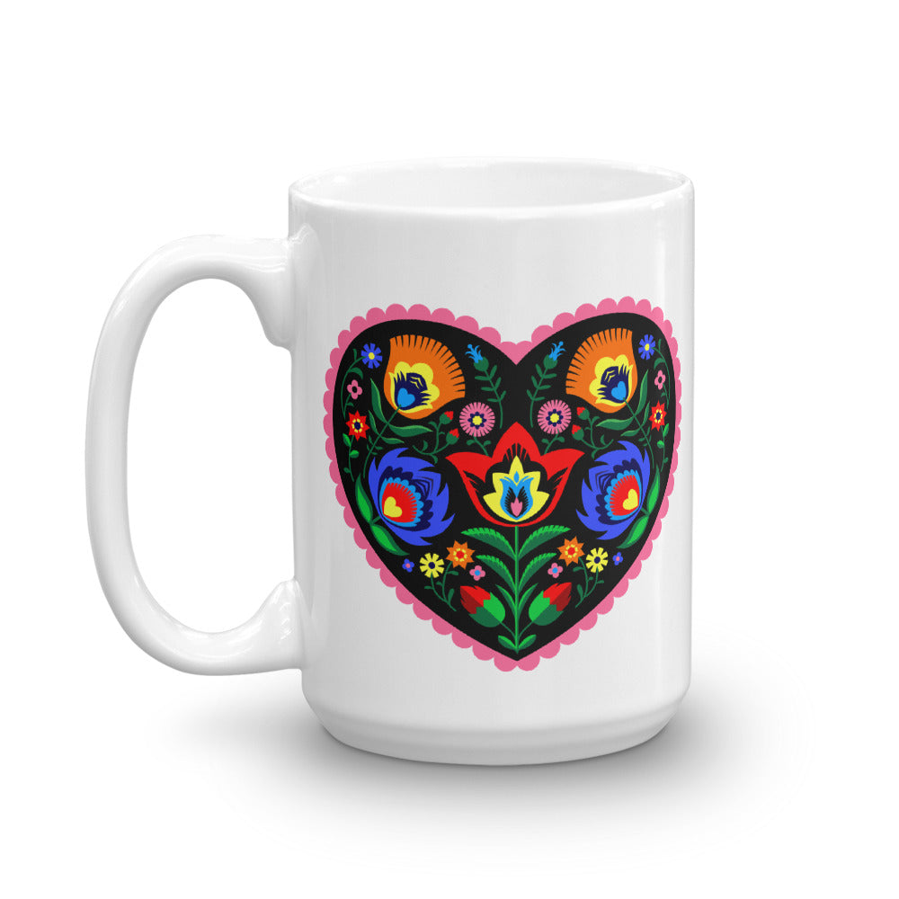 Polish Heart Wycinanki Mug