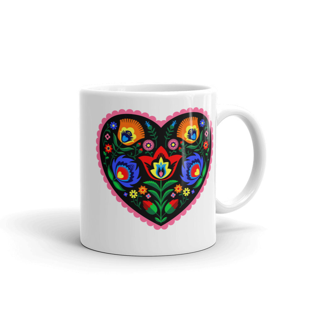 Polish Heart Wycinanki Mug
