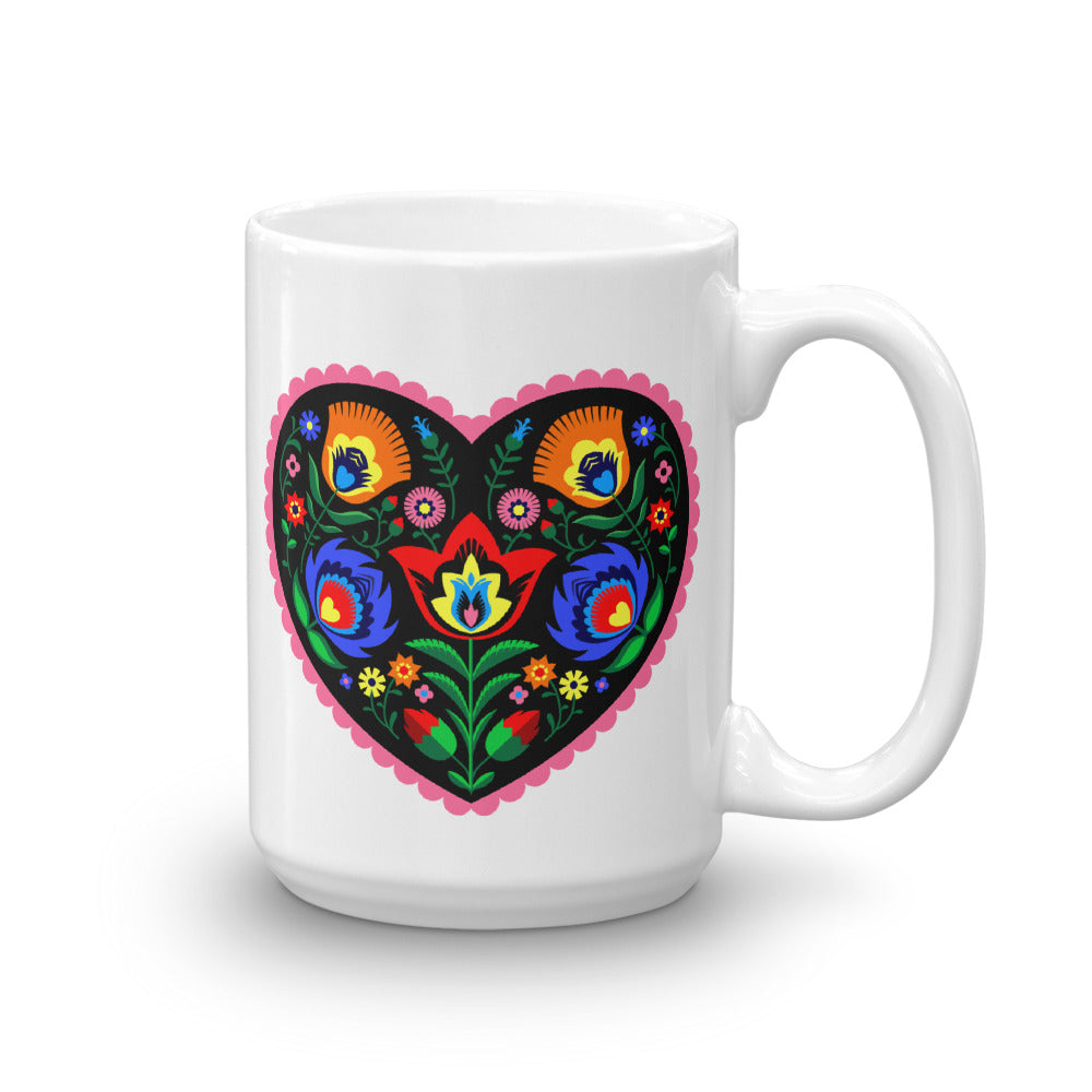 Polish Heart Wycinanki Mug